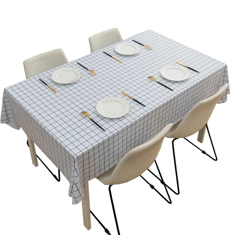 Table Cloth Waterproof Oil Proof and Wash Free Nordic Student Desk Rectangular Dining Tablecloth Tea Table PVC Table Mat