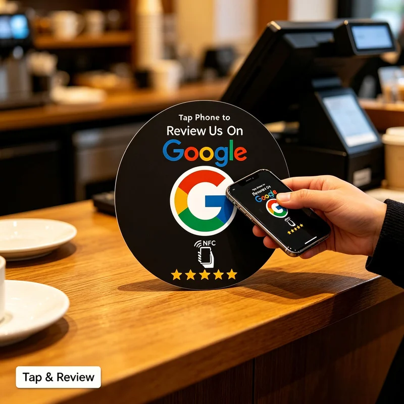 13.56MHz Google Review Round & Square NFC Tap Sticker Self Adhesive Business Social Media Review Card