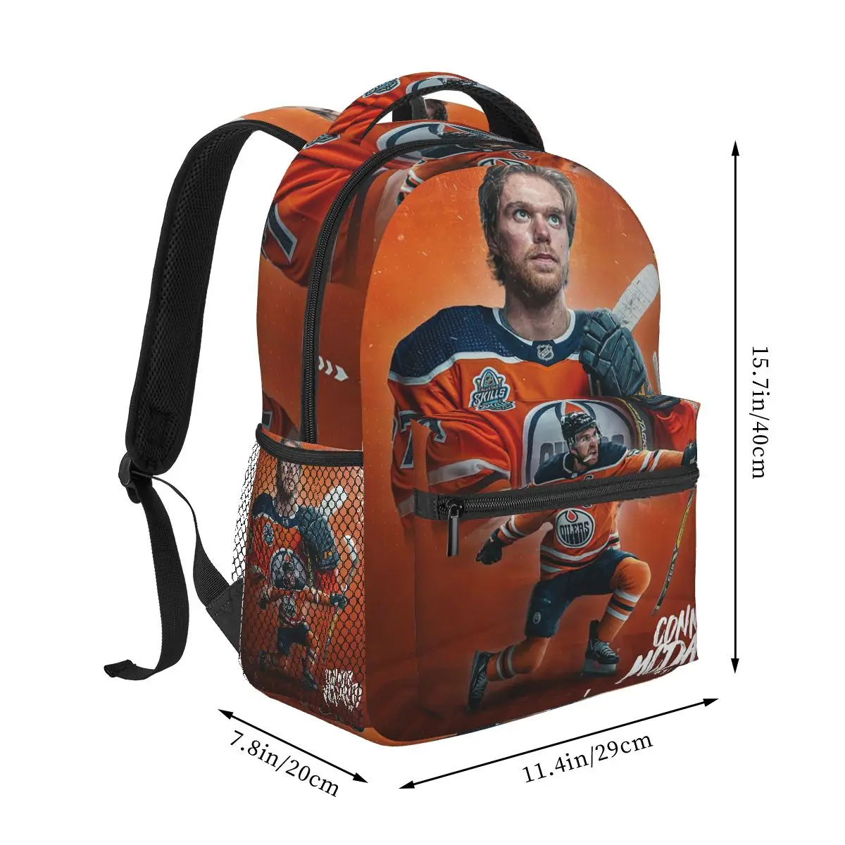 Connor McDavid 97 For Edmonton Oilers Fans Backpack Student Boys Girls BookBag School Bag Computer Shoulder Bags for Men Women
