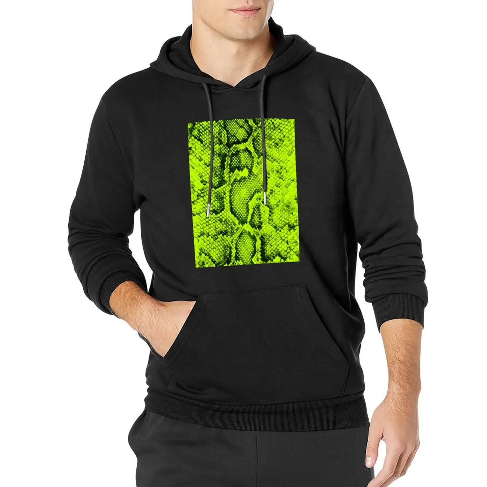 Lime Snakeskin Pullover Hoodie blouse hoodies and sweatshirts new