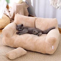 Luxury Cat Bed Super Soft Warm Pet Sofa for Small Dogs Cats Detachable Washable Non-slip Kitten Puppy Sleeping Bed Pet Supplies