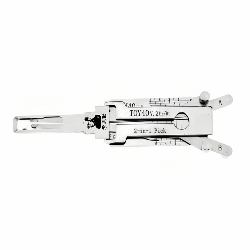 Original Lishi TOY40v.2Dr Bt 2 in 1 Locksmith Tool Lock Pick & Decoder Vertical Milling for Toyota Models