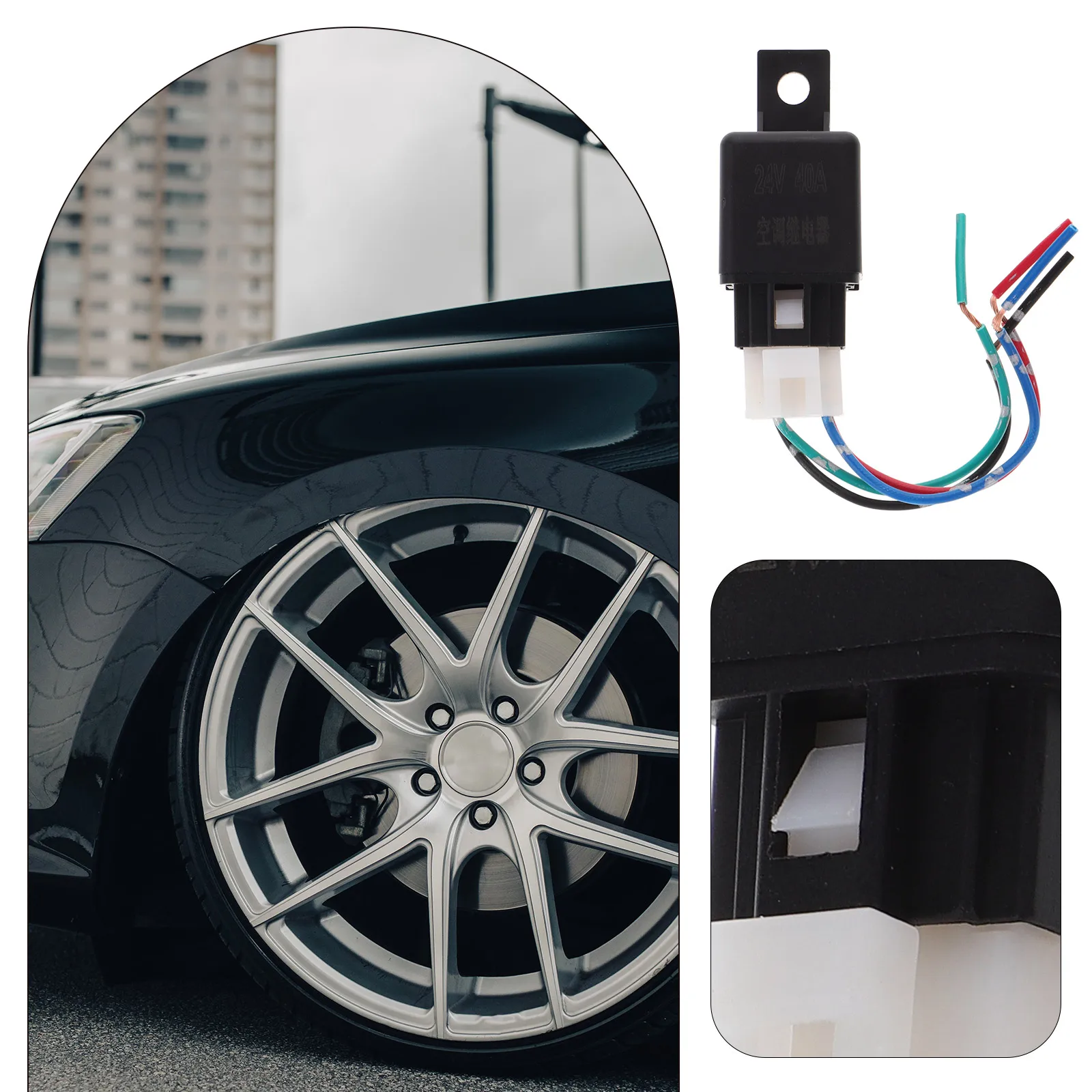 

Car Air Conditioning Relay 24V 40a Durable Starting Relay Replacement Automotive Accessories Heavy Duty Control