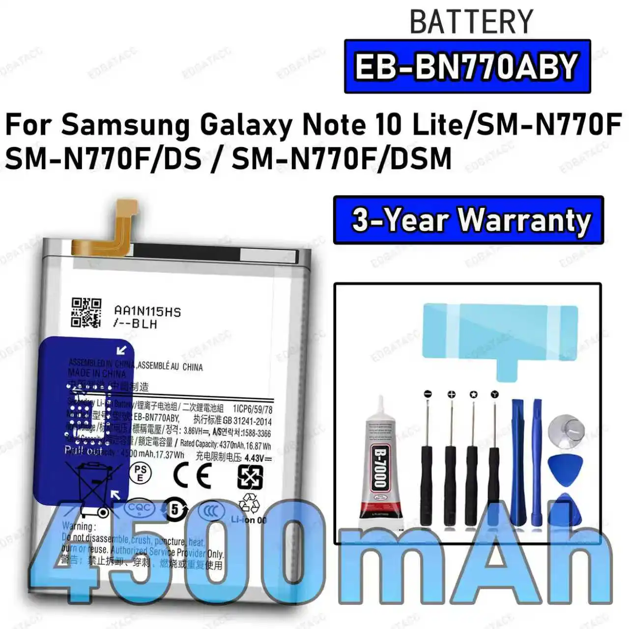 

100% New High Quality EB-BN770ABY Battery For SAMSUNG Galaxy Note 10 Lite/SM-N770F/SM-N770F/DS Replacement Battery Bateria+Free