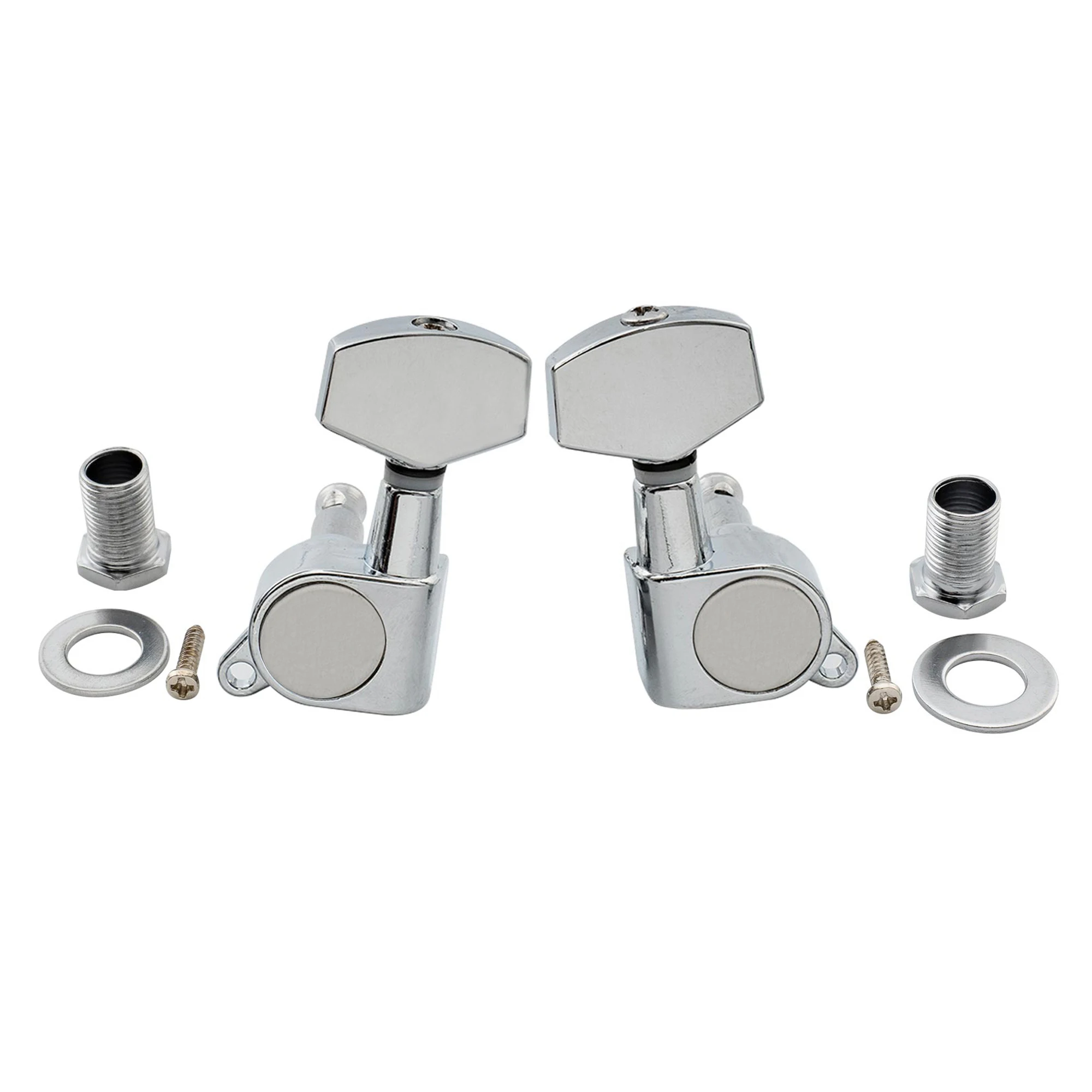 Musiclily 3R3L 15:1 Ratio Full Sealed Machine Heads Tuners Tuning Pegs Keys with 45 Degree Screw for Acoustic Electric Guitar