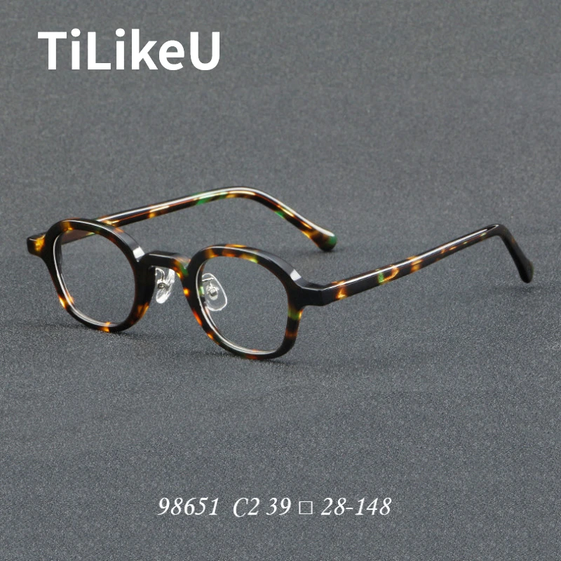 Fashion Oval Acetate Glasses Frame Handmade Prescription Myopia Eyewear Men Retro Square Eyeglasses Women Optical Glasses Frames