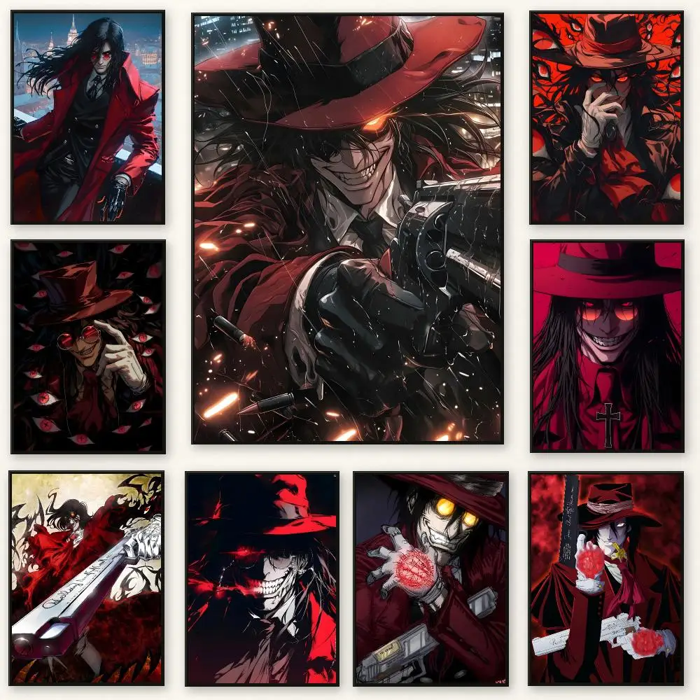 Dark anime Hellsing Ultimate Poster Peel And Stick Indoor Bedroom Wall Decor Aesthetic Gift