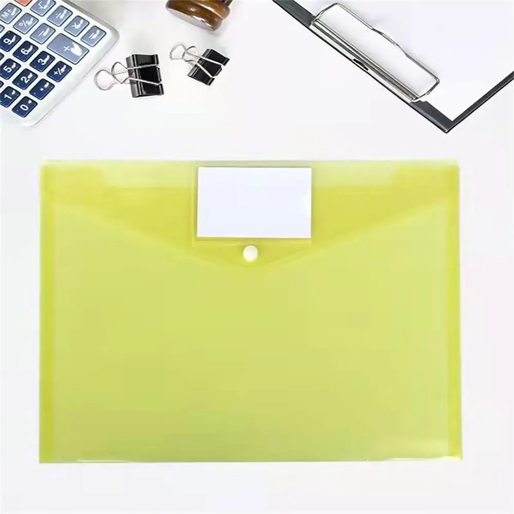 A4 Size Plastic File Folders Storage Bags Colorful Document Files Envelope Bags for School Office Home Supplies Wholesale