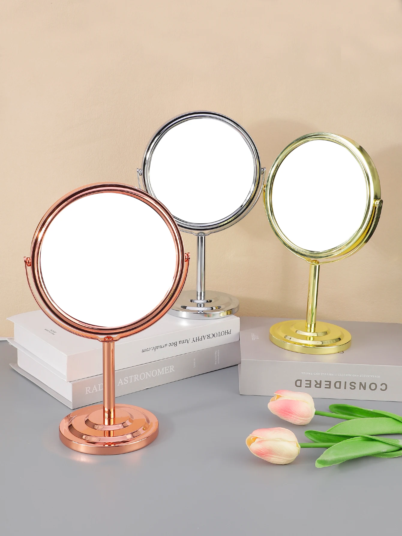 6-Inch Makeup Mirror, Portable, Tabletop, Household, Student Dormitory, Beauty Makeup Mirror, Double-Sided Magnifying