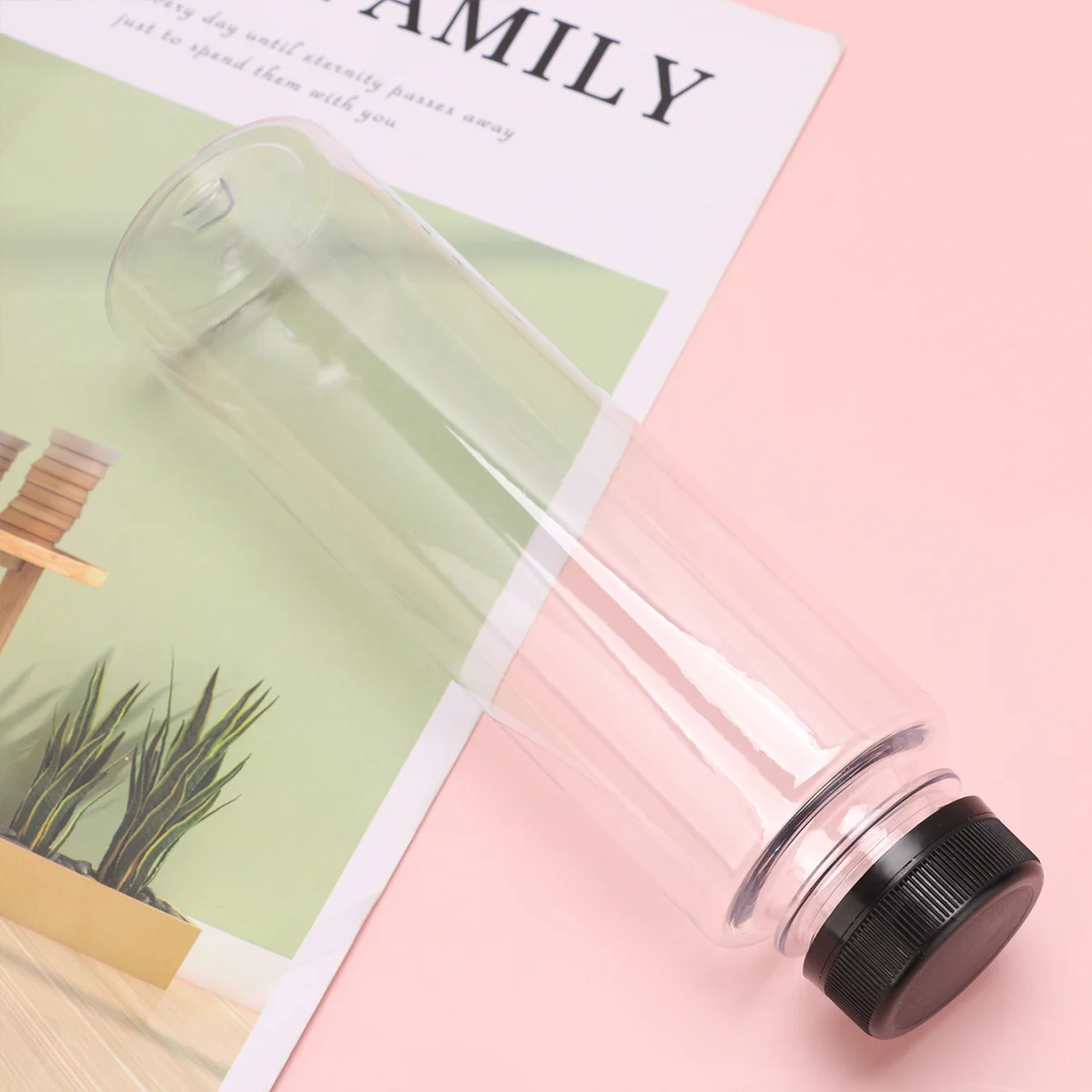 

6Pcs 360ml Transparent Pet Drink Bottles with Screw on Lids Food Grade Juice Storage Jars for Any Occasion Storage Favor Jars