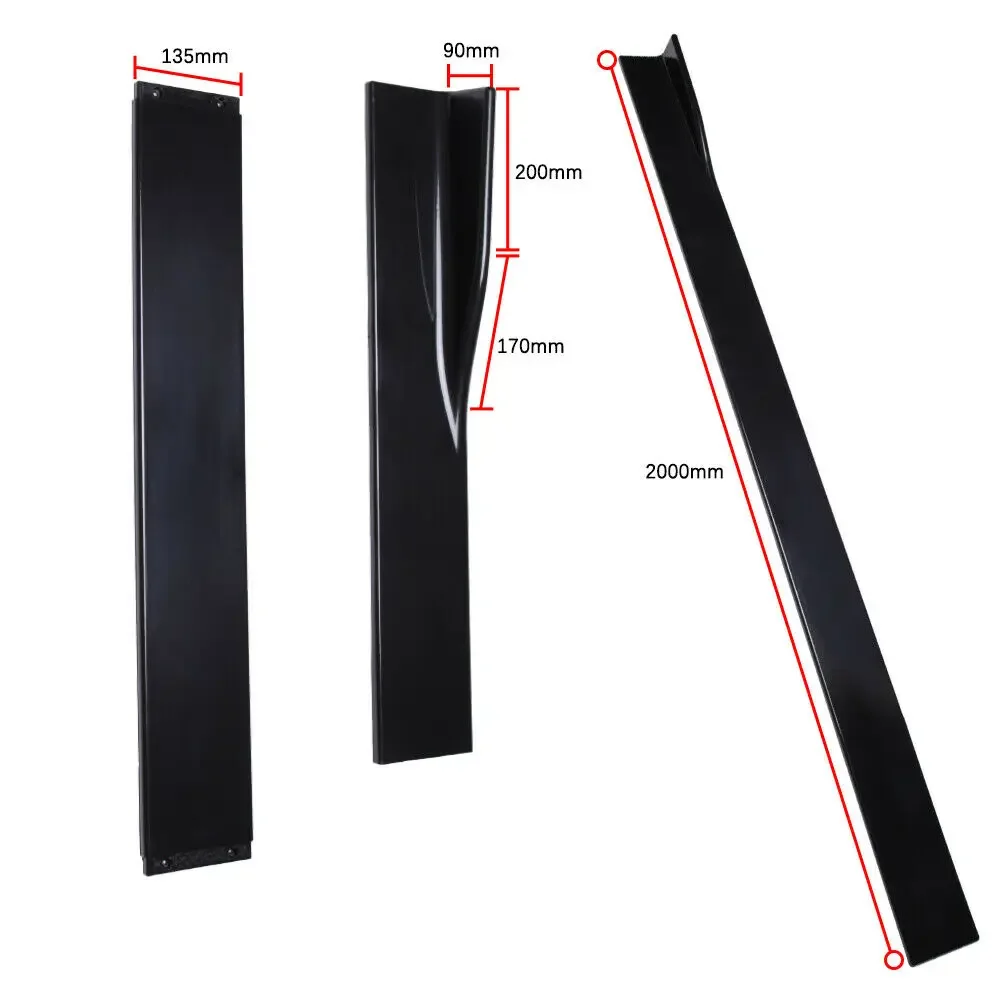 Universal Car Front Lip Bumper Spoiler Black Carbon Fiber Side Skirt Extensions Stainless Steel Strut Rods Car Accessories