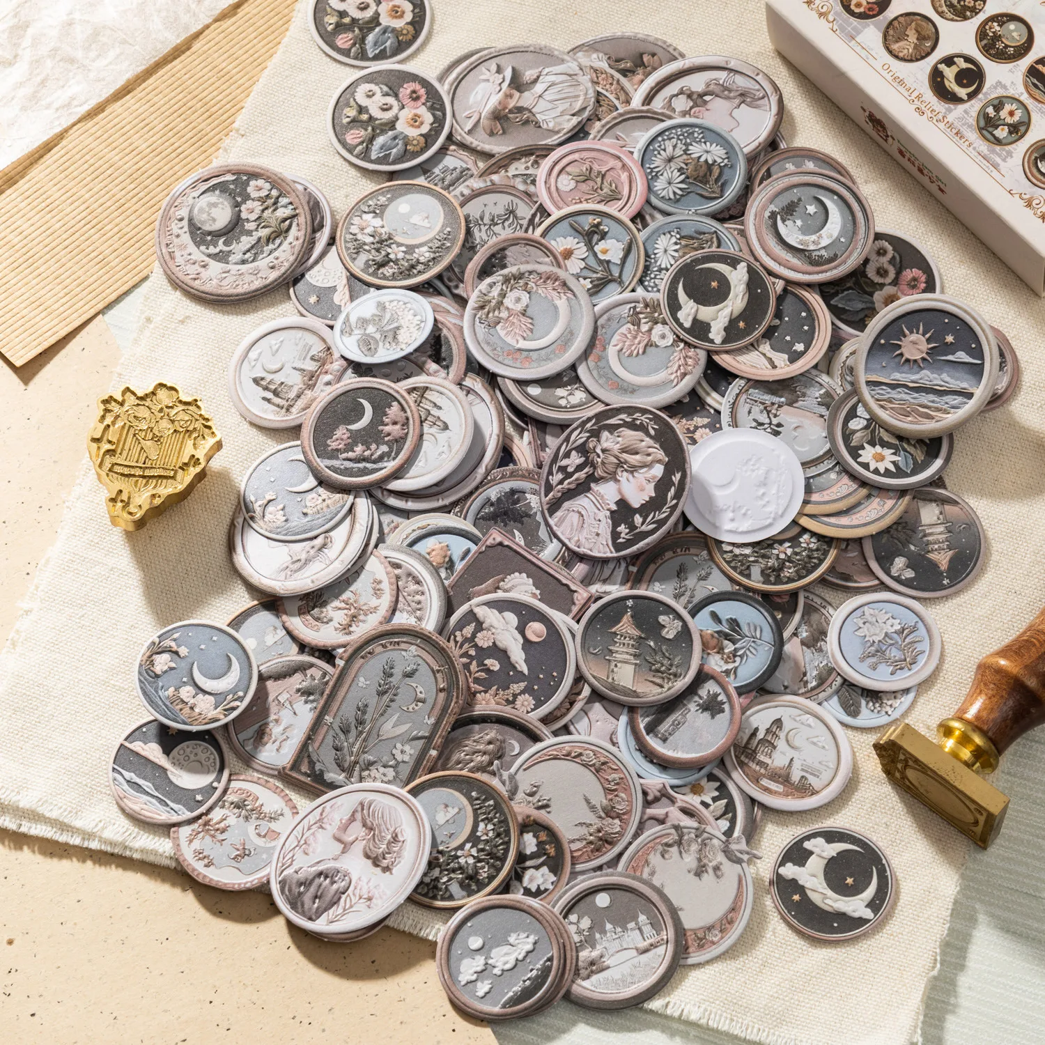 

JIANWU World in Wax Series винтажный персонаж с цветочным рельефным пейзажем, наклейка, креативный DIY журнал, материал, канцелярские принадлежности для коллажа