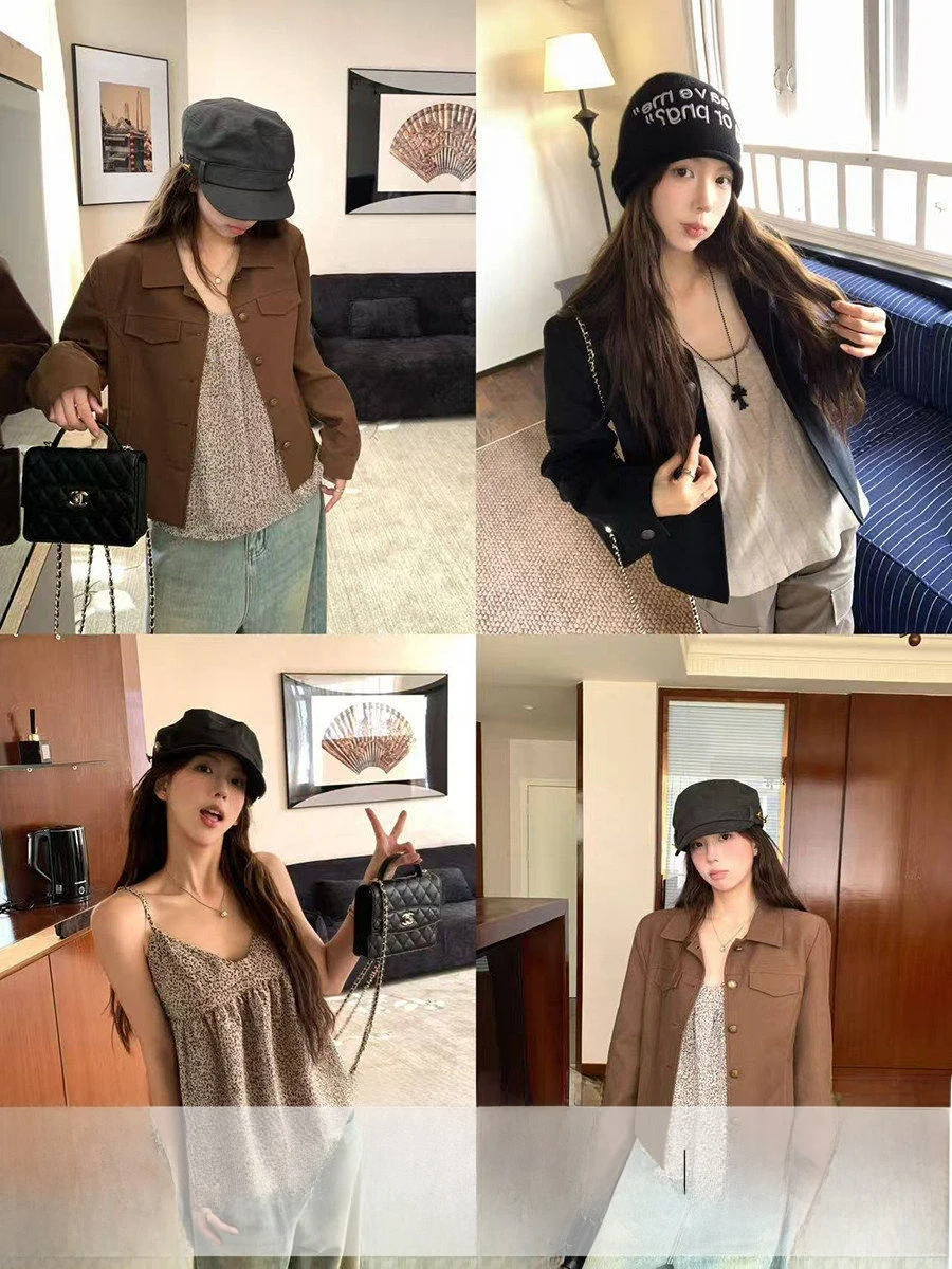 

Повседневный жилет Bla ort Casual Jaet Linyunyun для женщин, винтажный, из хлопка, с отложным воротником, теплый, свободного кроя, с длинными рукавами, осенний топ