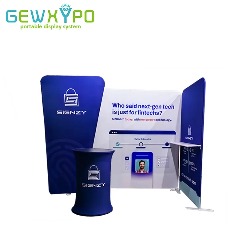 

Trade Show Booth Portable 10ft Stretch Fabric Pillow Case Banner Aluminum Tube Backdrop With Custom Design Printing(Include All)