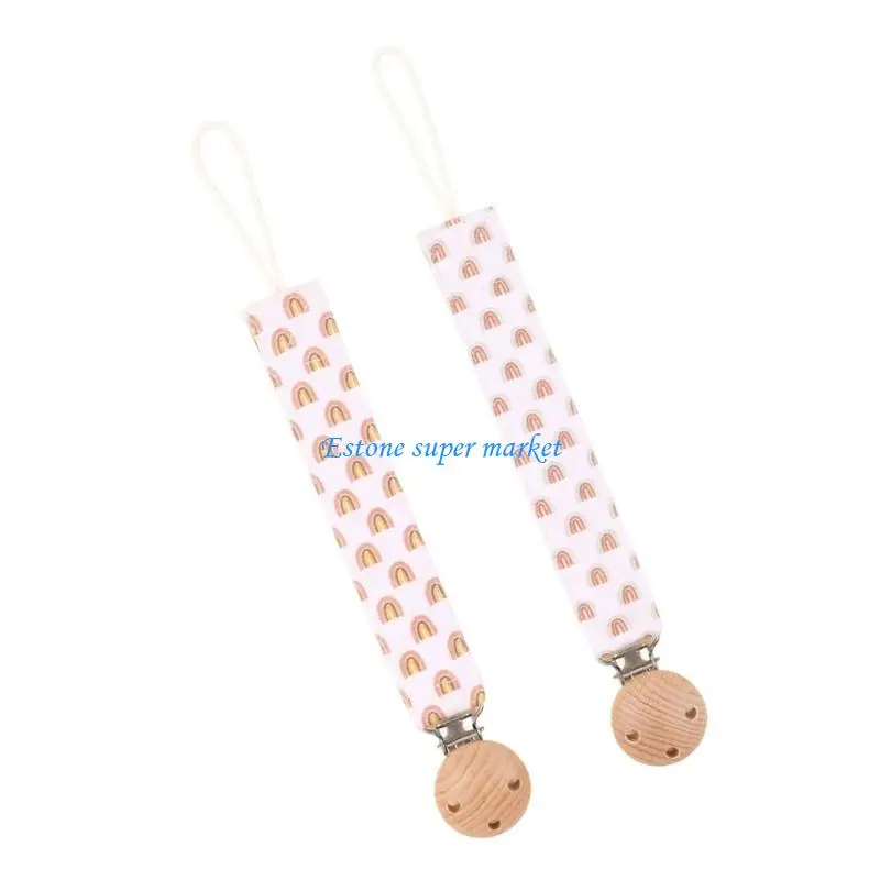 090B 2PCS Infants Soother Clip Comfortable Baby Pacifier Leash Secure Toy Attachment Lanyard Belt Fallproof Strap