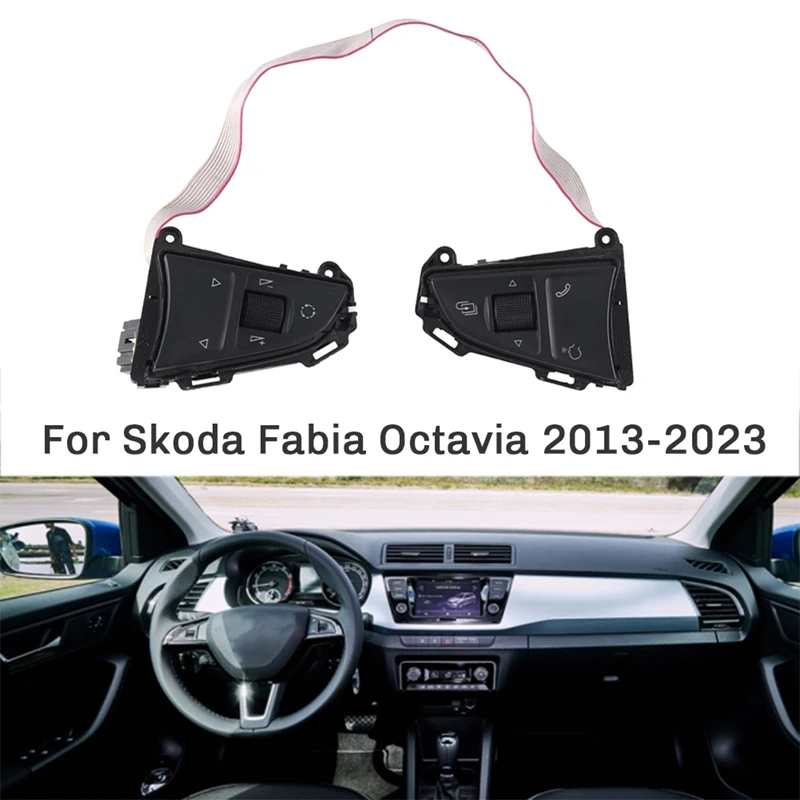 Steering Wheel Multi-Function Buttons Cruise Control Switch 5E0919719A For Skoda Fabia Octavia 2013-2023