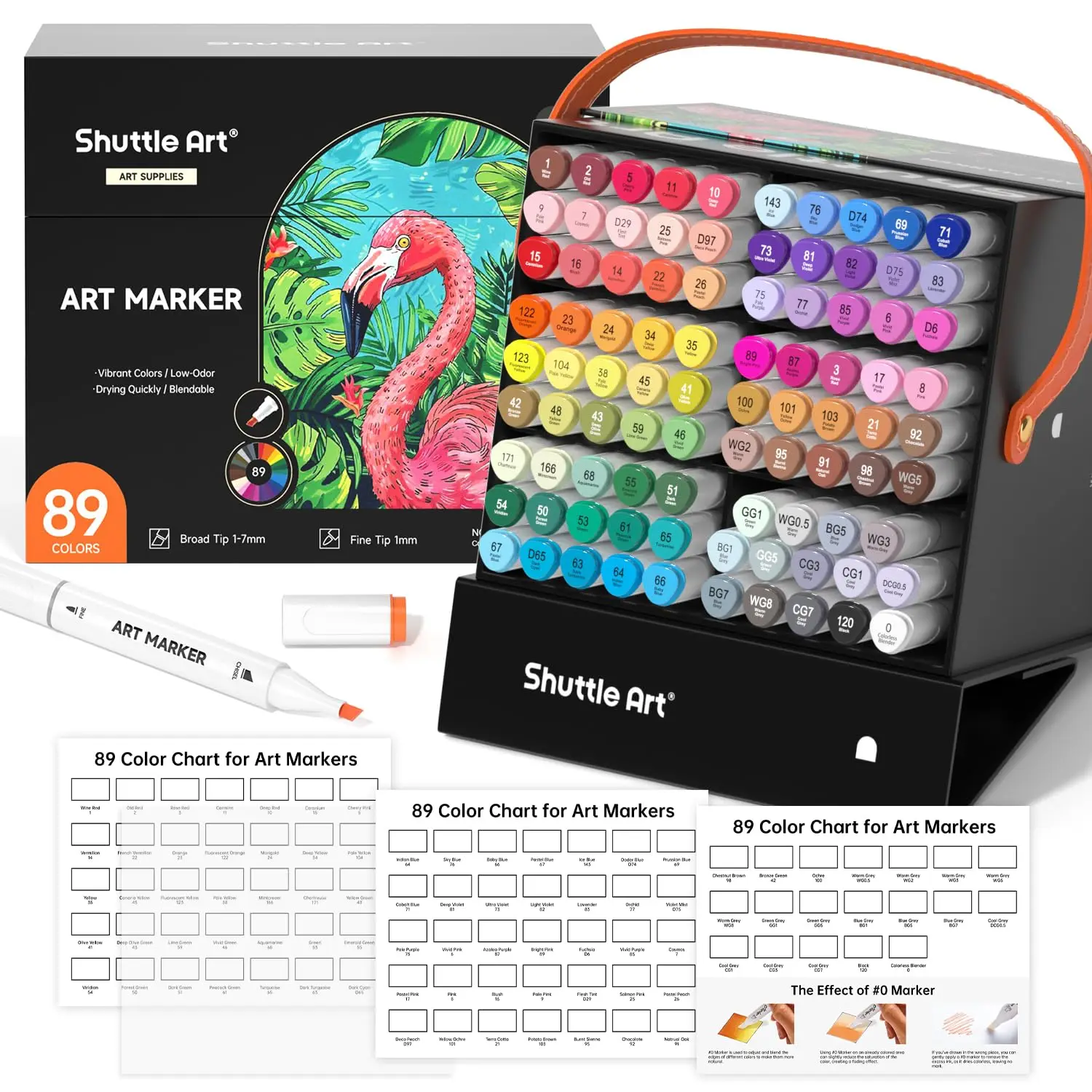 Illustration Marker Pen Set with Blender Wide and Fine Carrying Case Perfect for Coloring and A Great Gift for Adults and