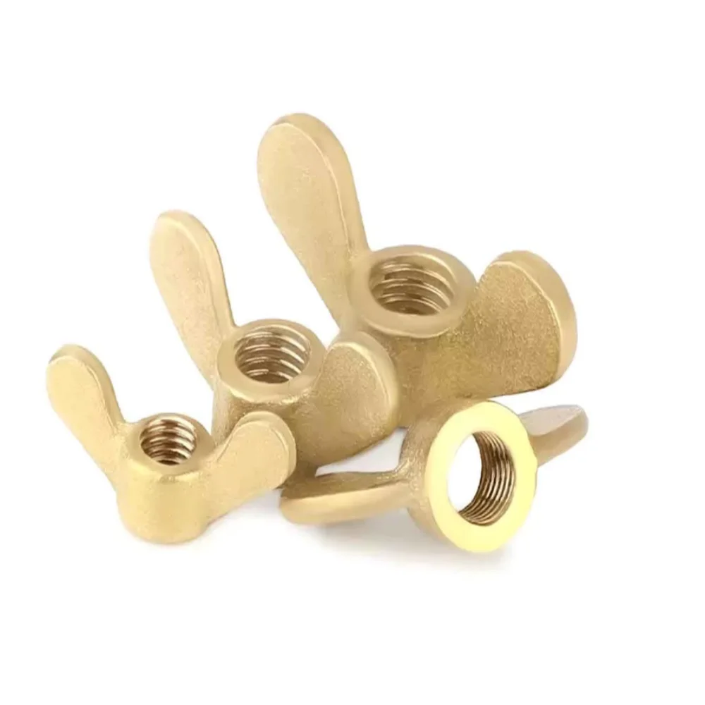 Solid Brass Wing Nuts & Brass Hex Dome Cap NutsM3-M20HandTwist Butterfly Nuts, Decorative Dome Acorn Nuts for Hardware Fastening
