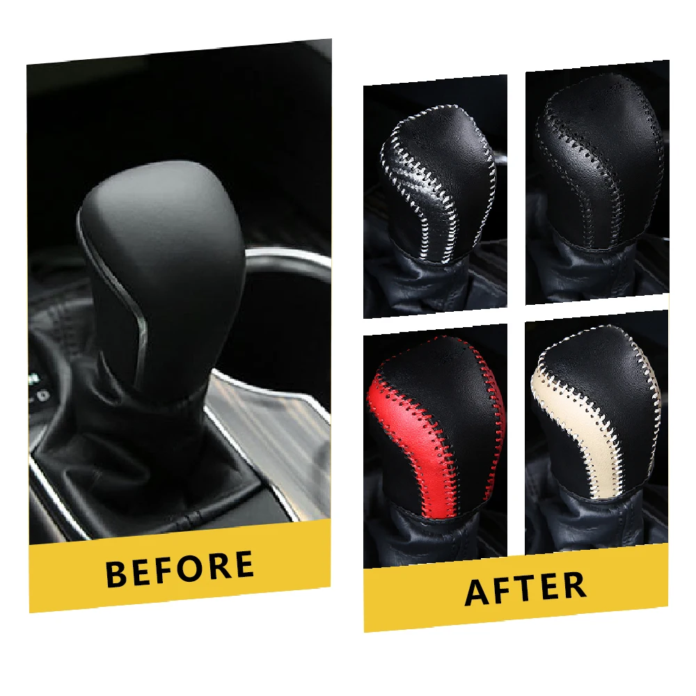 Car Gear Shift Knob Head Cover for Toyota Camry 70 Corolla 2019 2020 2021 AT Leather Handball Protection Interior Accessories view 5