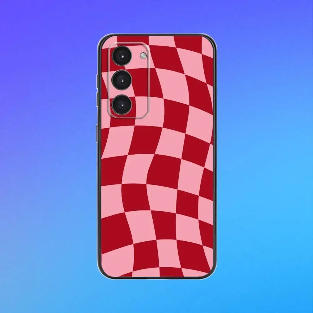 Custodia morbida per telefono The Art Checkerboard nera per Samsung Galaxy A73, A72, A71, A53, A52