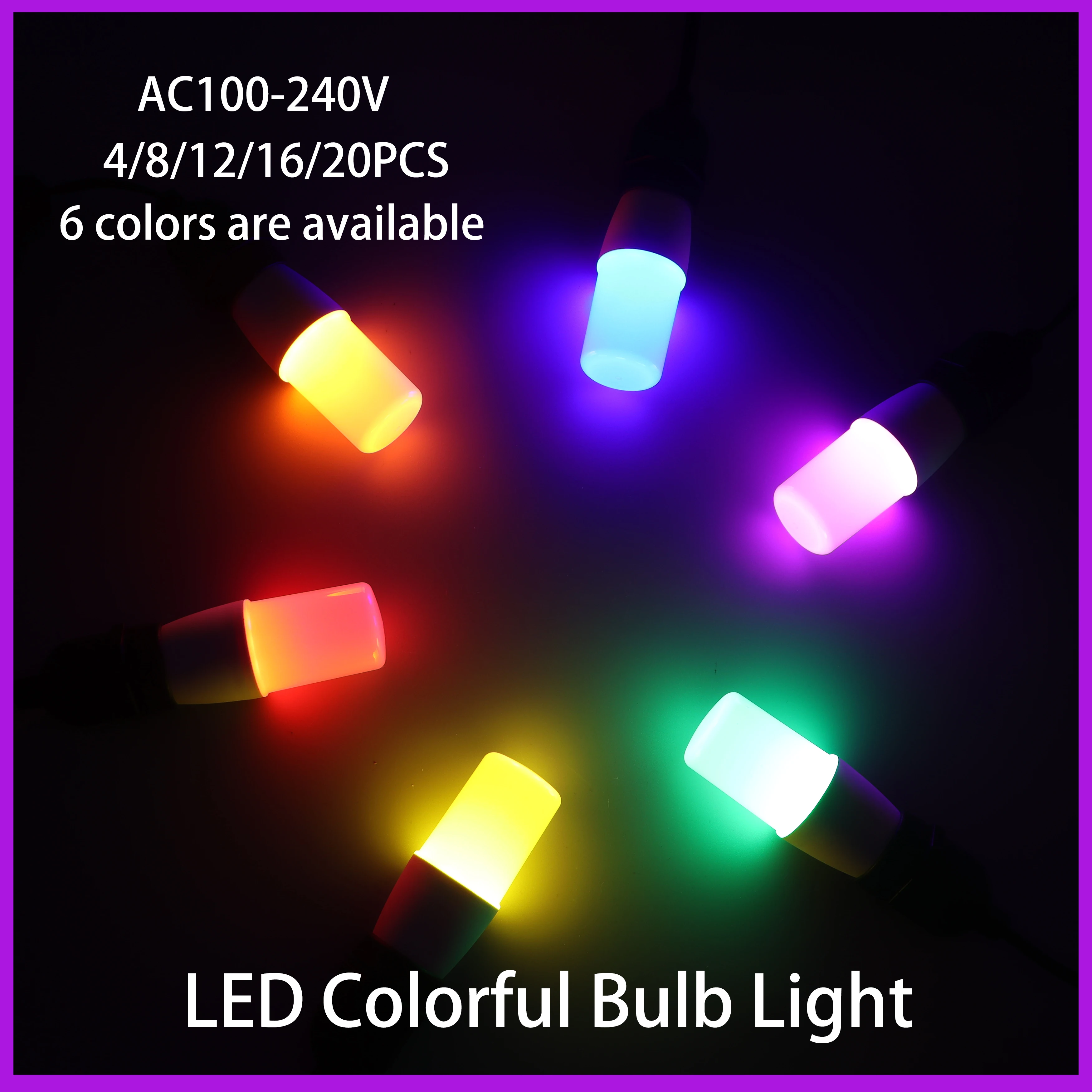 

AC110-220V Led Six-colour bulb E27 E14 GU10 Spotlight Yellow green purple blue light for festival celebration KTV Bar Showcase