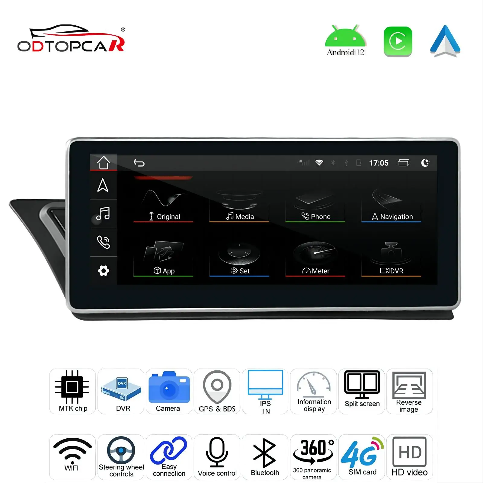 

For Audi A5 S5 RS5 8T (LHD) Concert Symphony 10.25” Touch Screen Android 13 System USB GPS Navigation Bluetooth Carplay 4G Radio