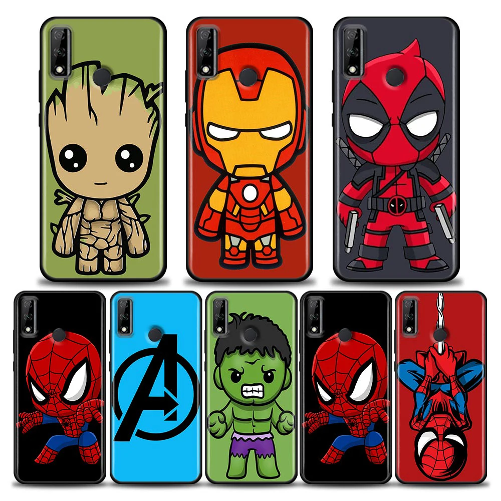 Marvel Phone Case For Huawei Y7 Y9 2019 Y6p Y8P Y7a Y9s Funda Mate 10 20 Lite 40 Pro Soft Cover Iron Man Groot Spiderman Avenger