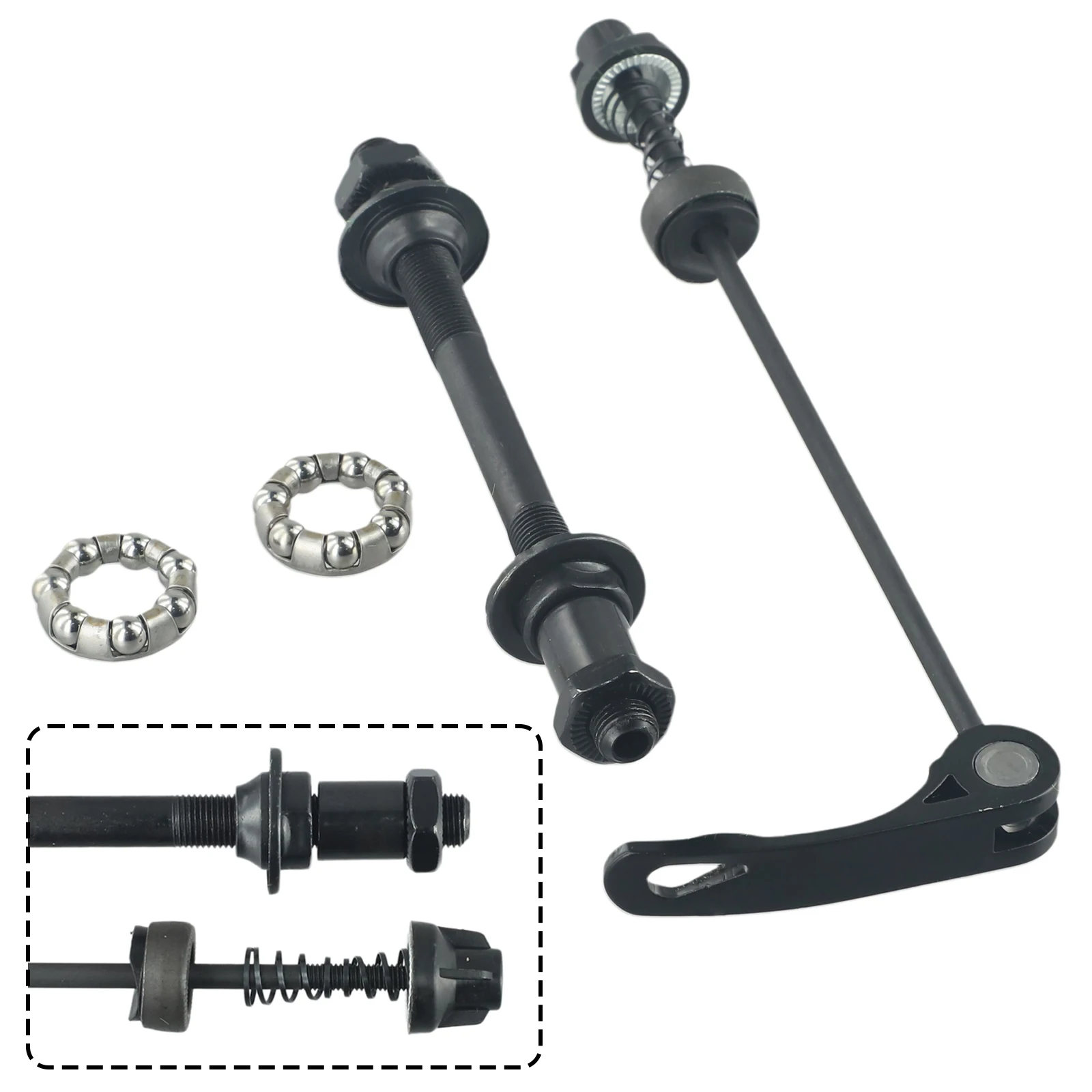 1set Bike Bicycle Axle Front Rear Quick Release Skewers With 25mm Hub Bearings Outdoor Cycling Replacement Parts