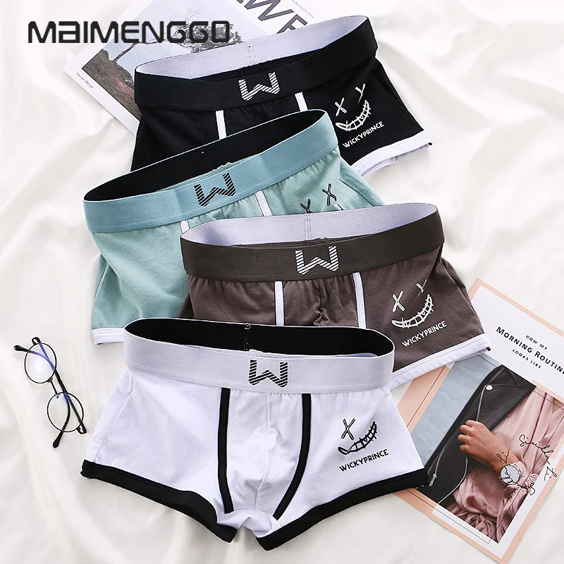 Boxershorts Fashion Men Underwear Panties Funny Seamless Cotton Man Boxers Breathable Sexy Sports U Convex Underpants Plus Size