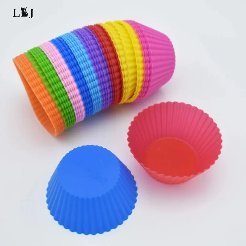 1/5/10pcs Off-the-shelf Silicone Cup Baked Dessert Custard Tart Pudding 7cm Cake Mold DIY Round Cake Cup Resin Mold Silicon Mold