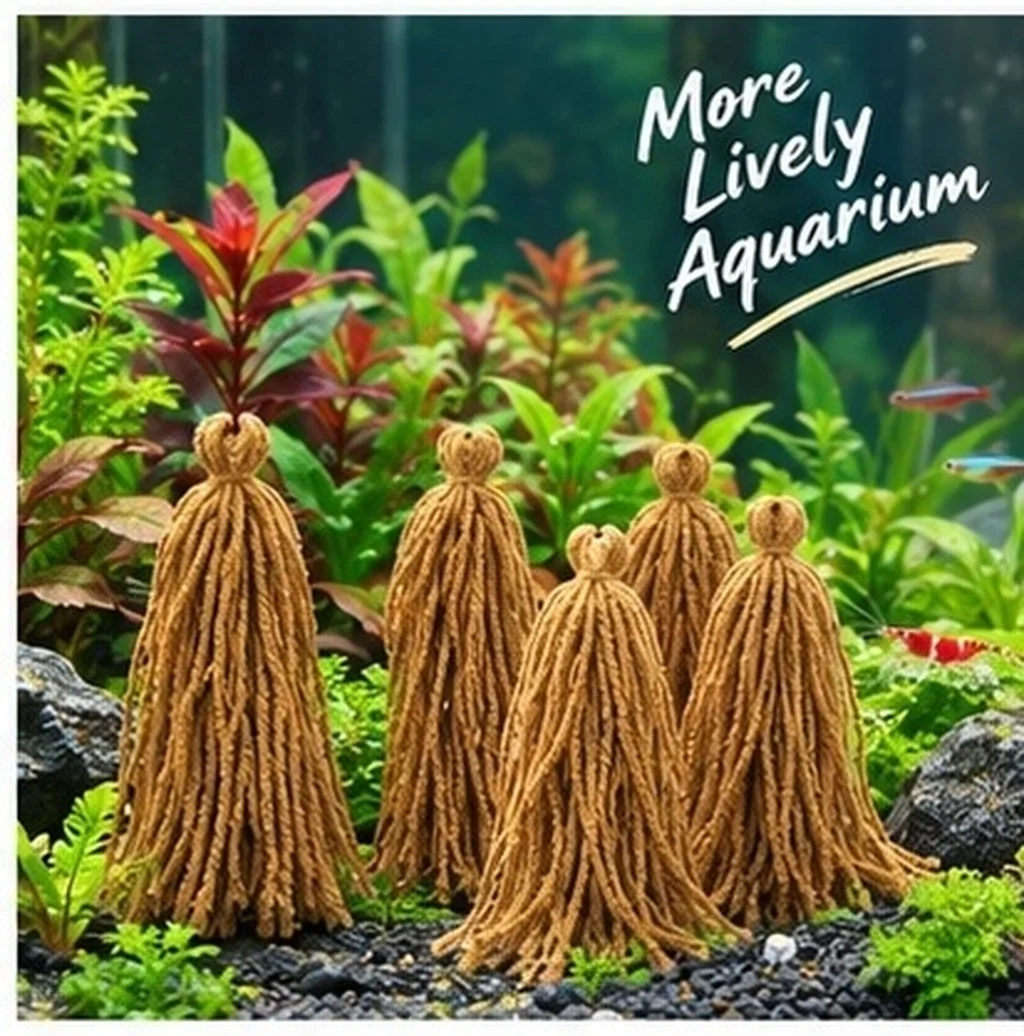 5Pcs Fish Spawning Mop Breeding Mop for Tank Angelfish Shrimp Reproduction Floating Design Easy Cleaning Observation Decor