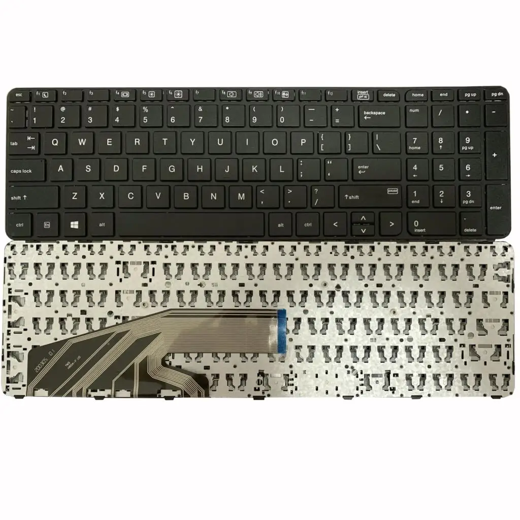 New Laptop Keyboard for HP ProBook 450 G3 455 G3 470 G3 450 455 470 G4 650 655 G2 G3 US Black with frame