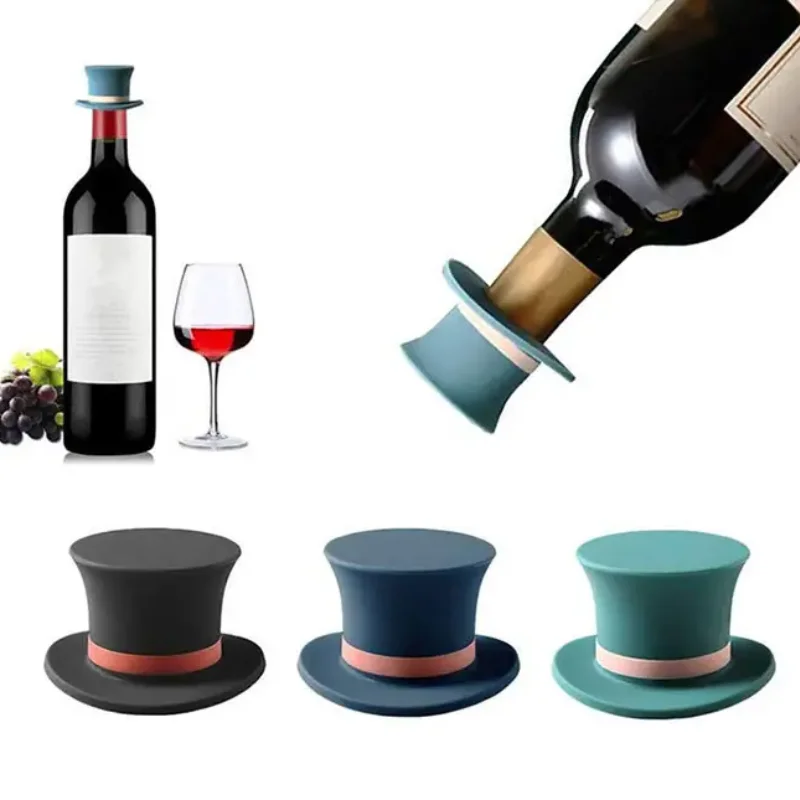 Christmas Decorations Red Wine Bottle Cover Knitted Wine Bottle Cover Silicone Magic Hat Red Wine Stopper Holiday Decoration