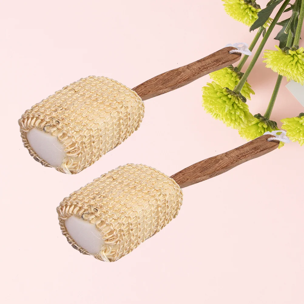 2 قطعة فرشاة حمام التقشير الغسيل 37X9 سنتيمتر مقبض طويل دش غسول قضيب للظهر حب الشباب العناية بالبشرة الجافة يصعب الوصول