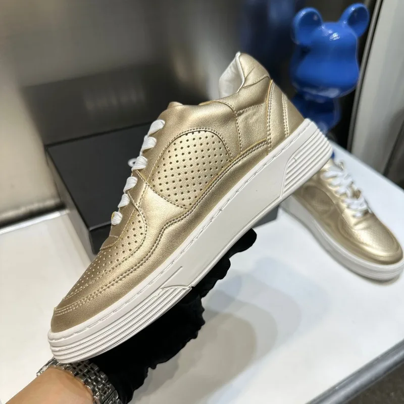 

Ladies Vulcanized Shoes Fashionable New Style Comfortable Thick Sole Casual Sports Leather Surface Board Shoes for Women