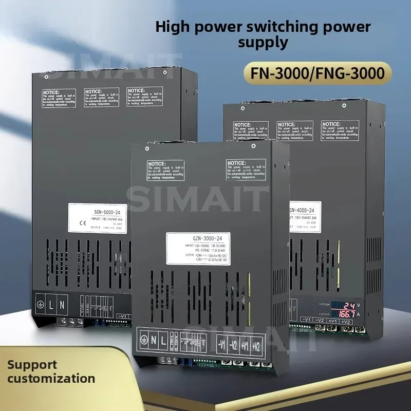 High Power 3000W/4000W/5000W SMPS | RS485 Remote Control, Selectable 12V/24V/36V/48V | Industrial Power Supply