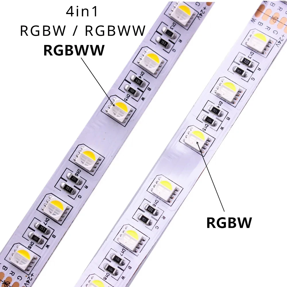 DC12V 24V Led Strip 5050 RGBW RGBWW 4in1 Led Flexible Strip Light Tape RGBCCT 60LED 84LED 96LED 120LED 108LEDs indoor decoration