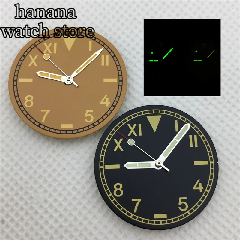 BLIGER29mm Dateless watch dial With Hands C3 luminous Hands Fit NH34 35 36 ETA 2836 2824 PT5000 DG2813 Miyota 8215 8205 Movement