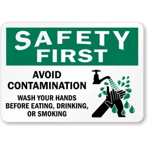 Avoid Contamination Wash Hands Aluminum Weatherproof Sign p1043