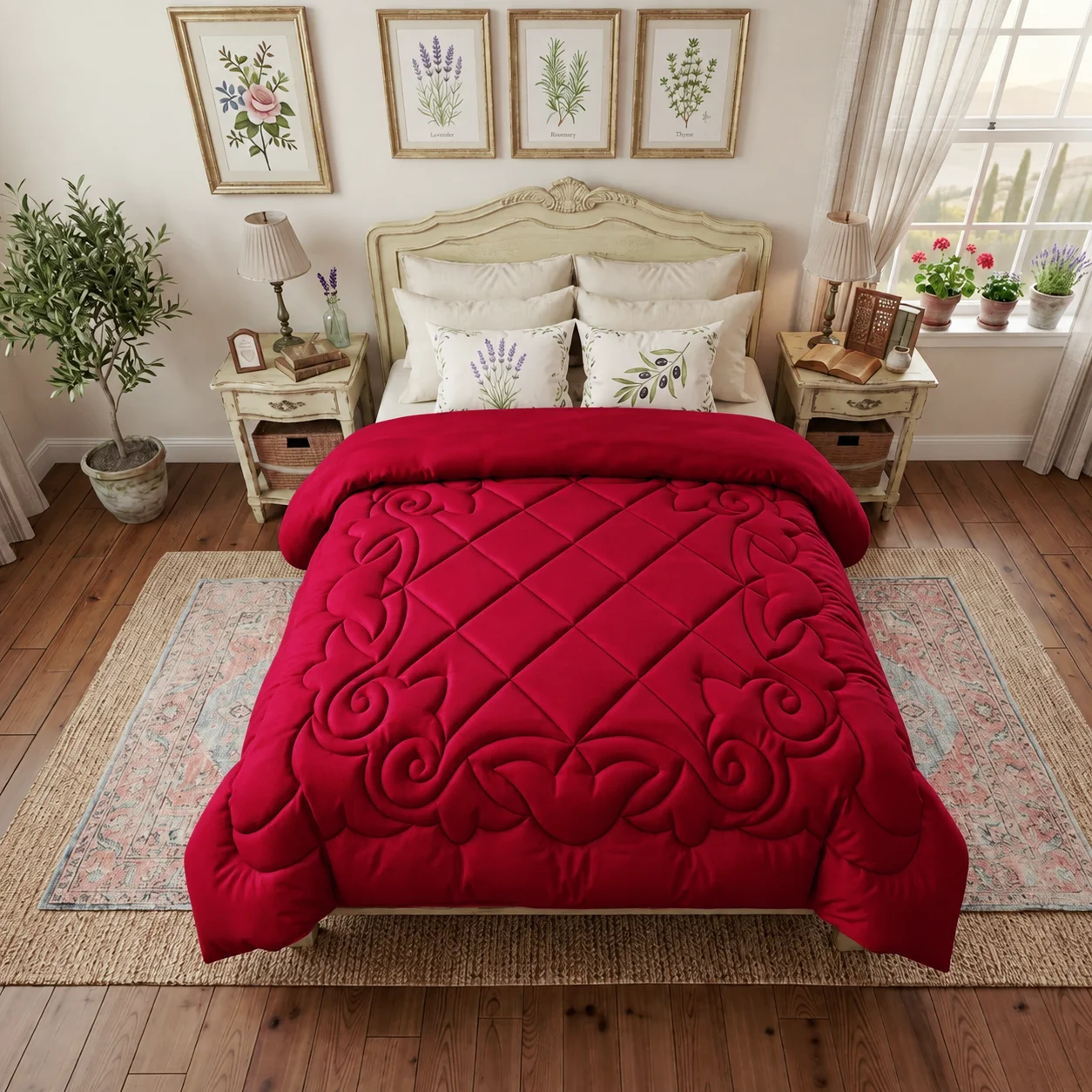 1 Piece of 3D Palace-Style Plaid Quilted down Alternative Comforter, All-Season Bedding - Includes Comforter Insert, Does Not Include Pillowcase - Soft, Anti-Allergenic, Hollow down Filling, Breathable, Machine Washable, Wrinkle-Resistant, Fade-Resistant, Shrink-Resistant