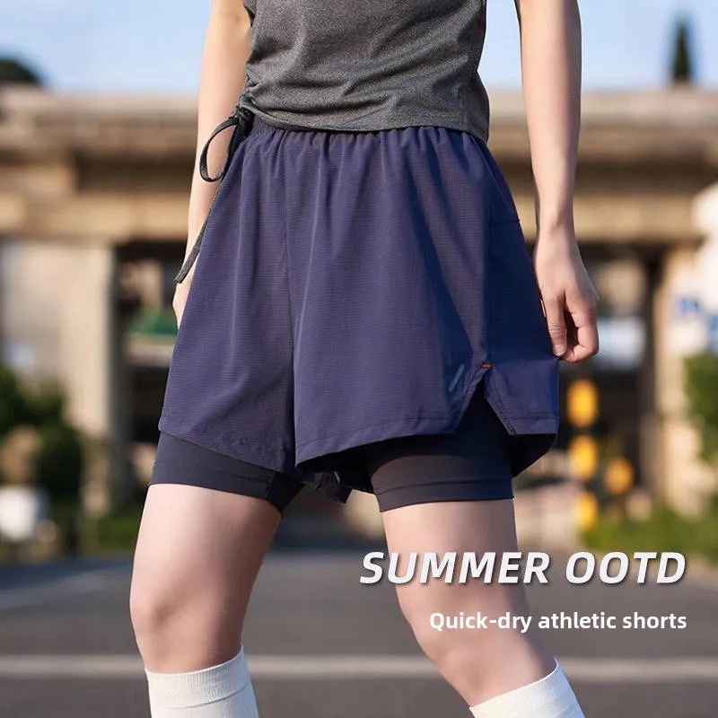 

Outdoor Climbing Yoga Sports orts Women's Summer Two-In-One Running Qui-Dry A-Line Pants Fake Two-Piece Fitn orts