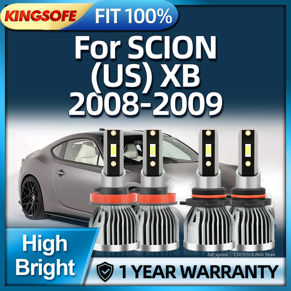 

2/4Pcs High Quality 6000K HB3 H11 Bulb LED Lamp 28000LM Car Headlight CSP High Low Beam with Fan For SCION (US) XB 2008 2009