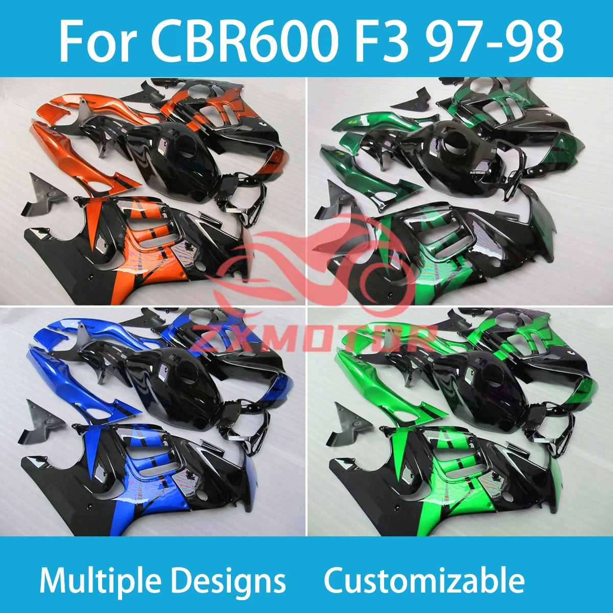 

Fairing Kit Fit for Honda CBR600 F3 97 98 Motorcycle Customized ZXMT Plastic High Quality Fairings CBR 600 F3 1997 1998