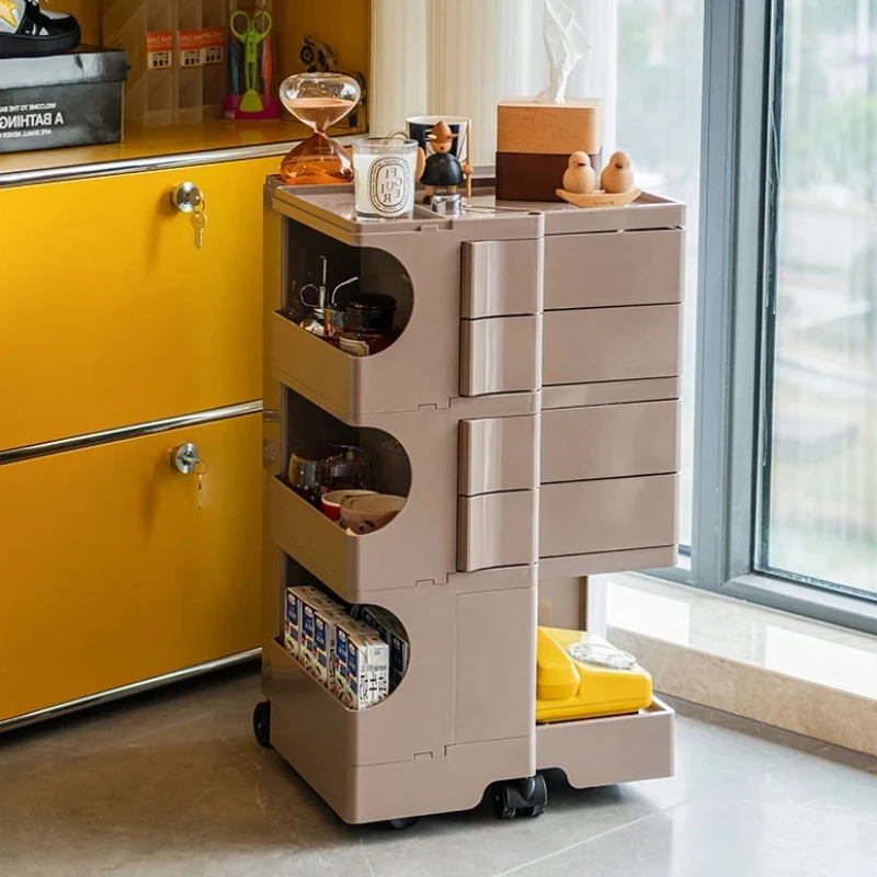 Modern Plastic Nightstands Rolling Nordic Storage Aesthetic Bedsides Table Luxury Mesa De Cabeceira Quarto Bedroom Furniture