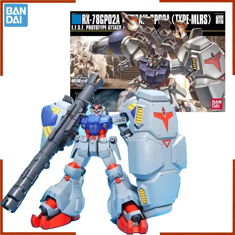 

Bandai Original HGUC 1/144 GUNDAM Anime Model RX-78GP02A GUNDAM GPO2A TYPE-MLRS Action Figure Assembly Model Toys Gifts For Kids