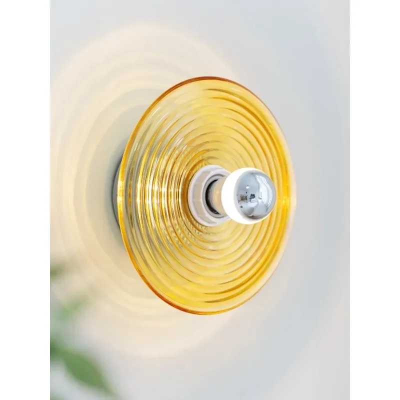 Nordic Designer Vintage Wall Lamp Sconce Modern Glass Bedside Kitchen Living room Bauhaus Water Ripple lighting Home Appliance