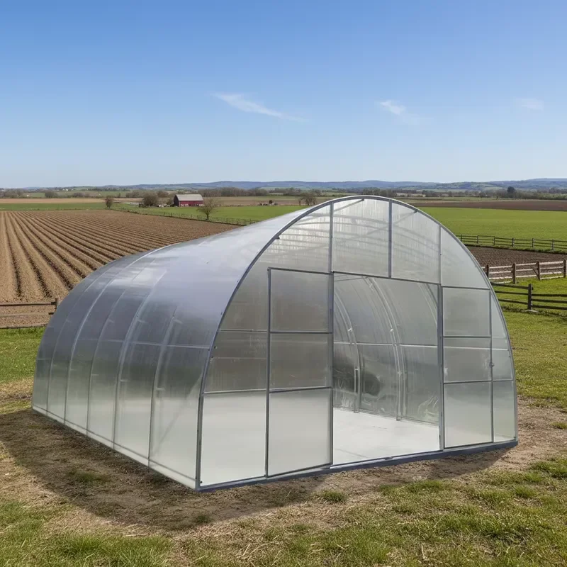 Waterproof and Wind Resistant Polycarbonate Sheet Galvanized Steel Garden Greenhouse Sunshade with Aluminium Green House