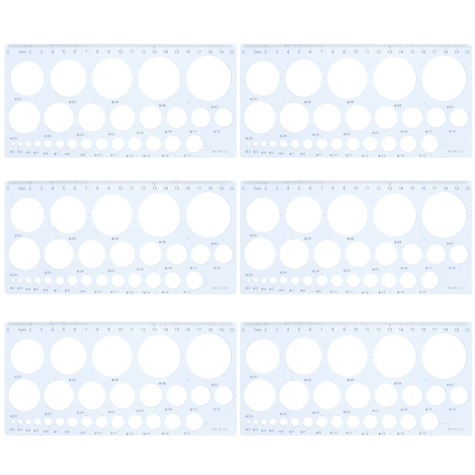 6 قطعة استنسل رسم مسطرة قالب هندسي أداة ثقب دائرة دليل قياس البلاستيك لصياغة تصميم الفن المعمارية