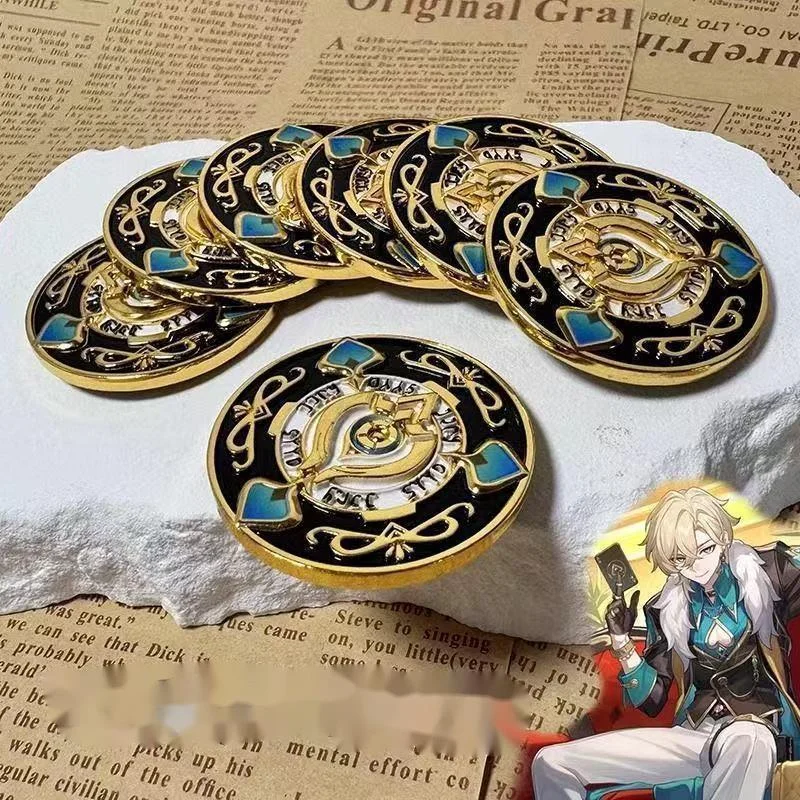 Honkai Star Rail 3D Metal Embossed Coins Aventurine Token For Trailblazer Cosplay Props Souvenir Accessories Birthday Gift 2025