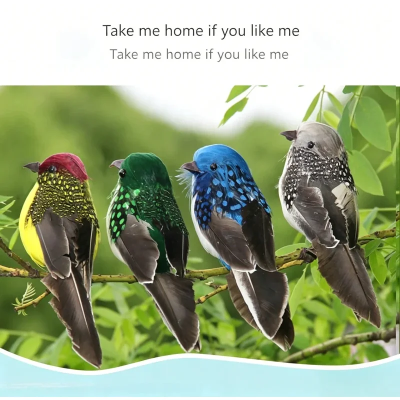 1PC Artificial Foam Sparrow, Fake Feather Bird Ornament for Garden & Floral Decoration